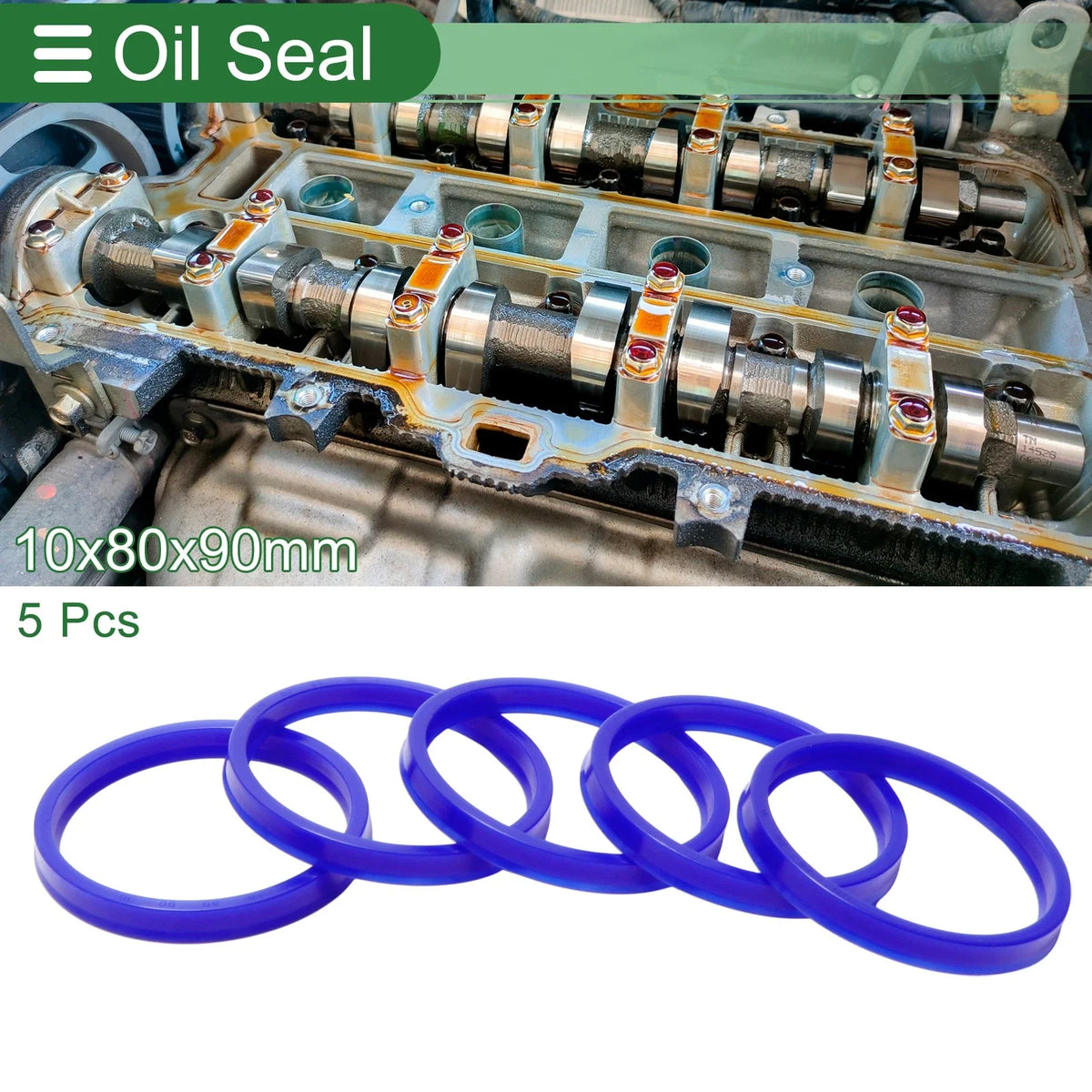 Set of 5 Oil Seal Rotary Shaft Seal 80x90x10mm High Pressure TPU
