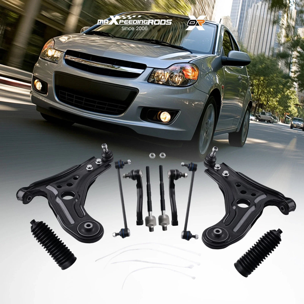 Front Lower Control Arms Tie Rod Sway Bar for Chevy Aveo Suzuki Swift (2004–2011)