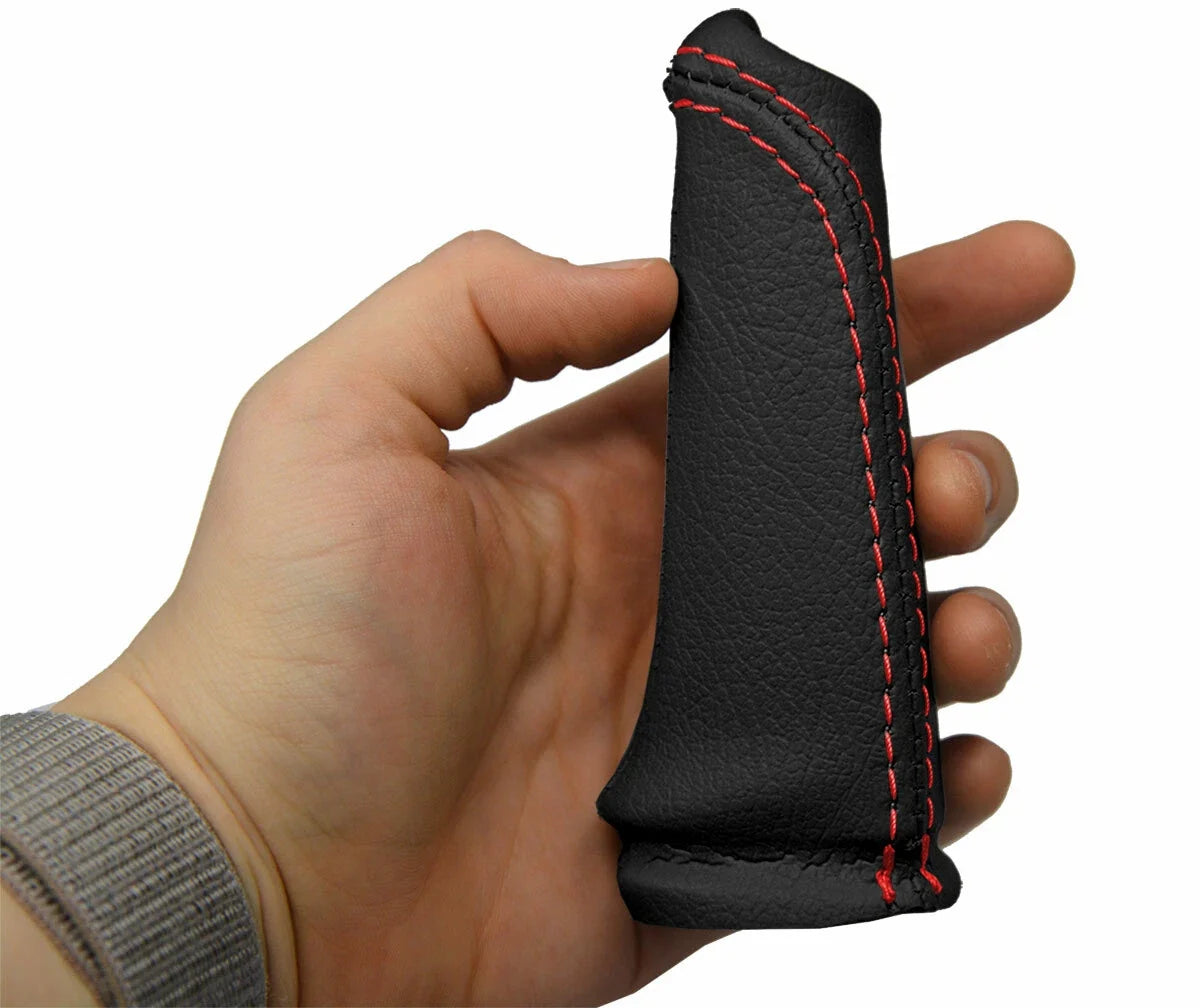 E Brake Boot Cover for BMW E60 (2004–2010) Black Red Stitch PVC Leather
