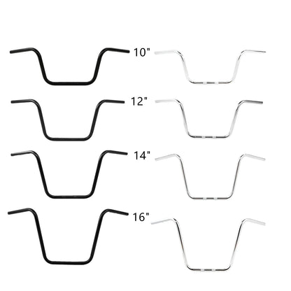 Chrome/Black 10" Ape Hanger Handlebars for 2010-2016 Harley FLST