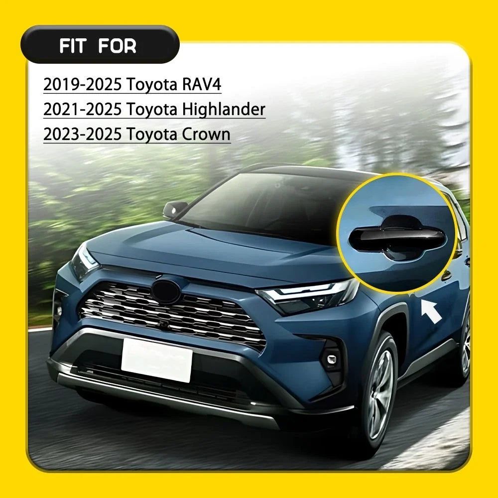 Gloss Black Pull Handle Cover for Toyota RAV4 Highlander (2019–2025)
