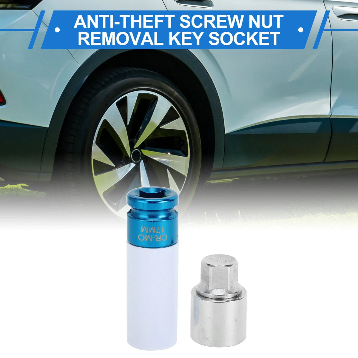 Set of 4 Wheel Lock Lug Nuts for VW (with Antitheft Removal Key 538)