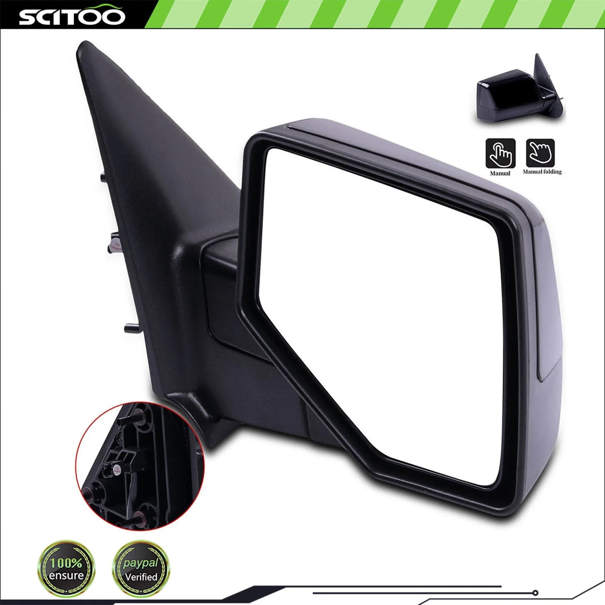 Manual Right Side View Mirror - Textured for Ford Ranger 2006-2011