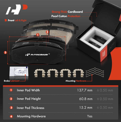 Front Brake Pads and Disc Rotors Set for Hyundai Sonata (2015-2019)