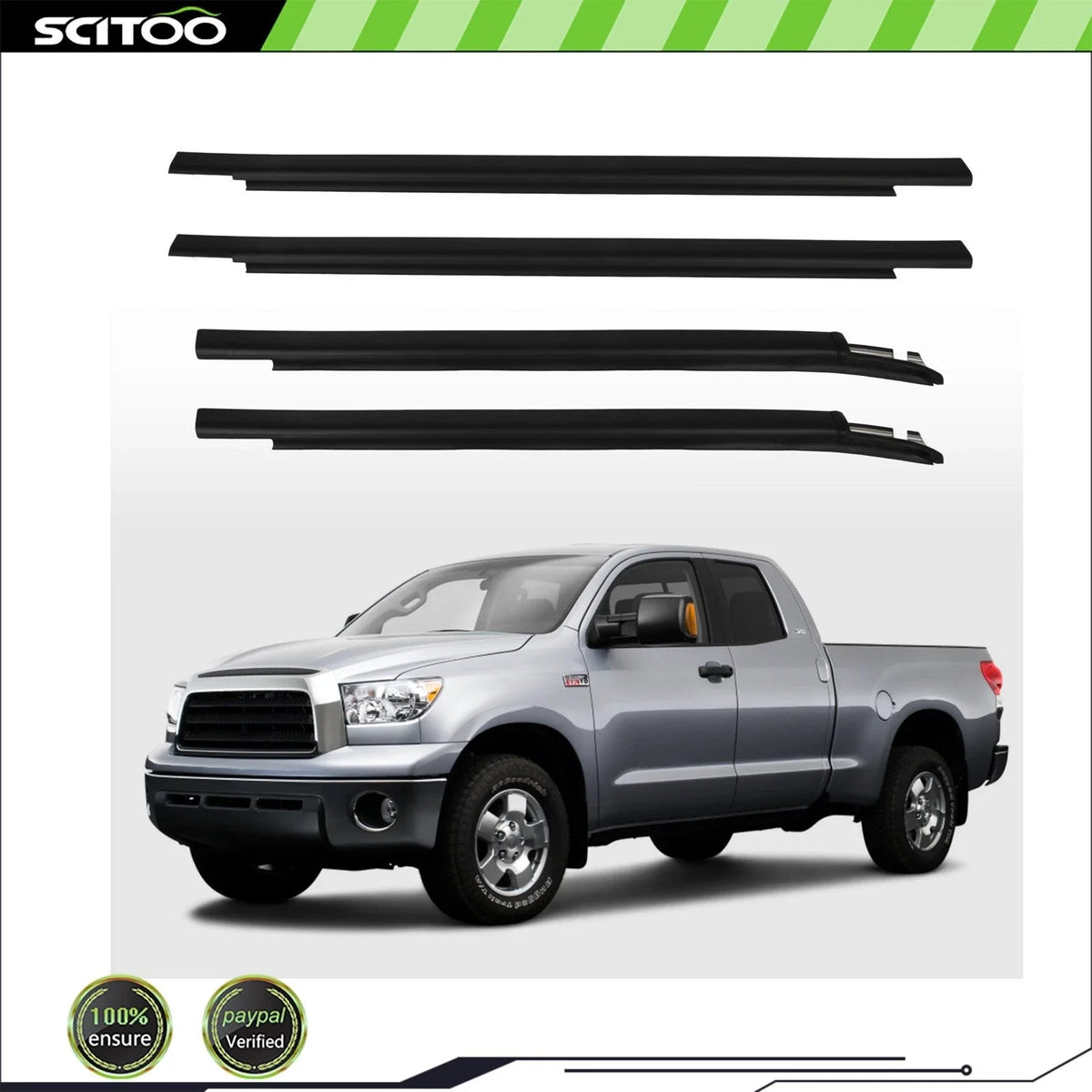Weatherstrip Seal Belt Set for Front & Rear Windows - Tundra 2000-2006