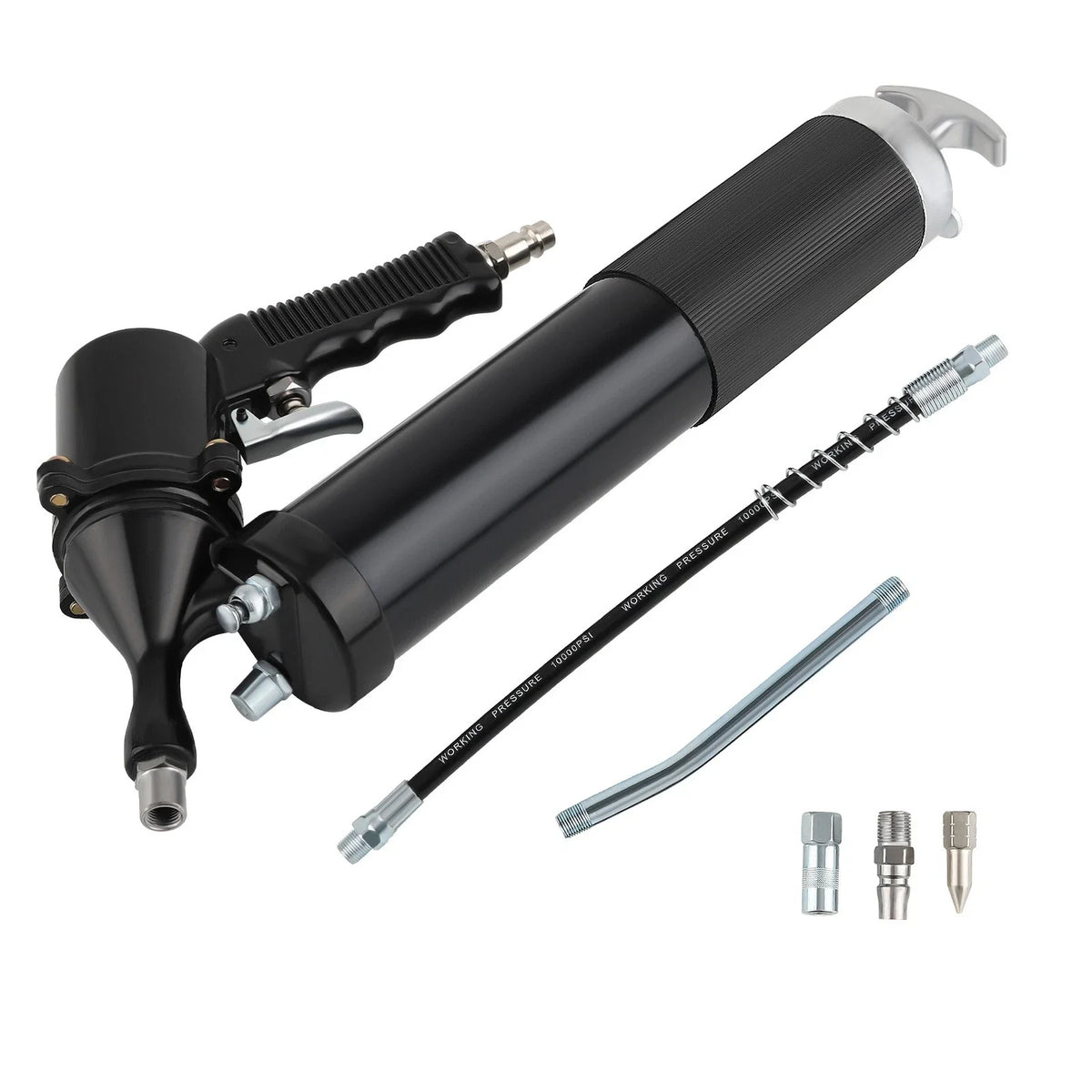 Flex Hose Pneumatic Grease Gun for Use with Air Compressor