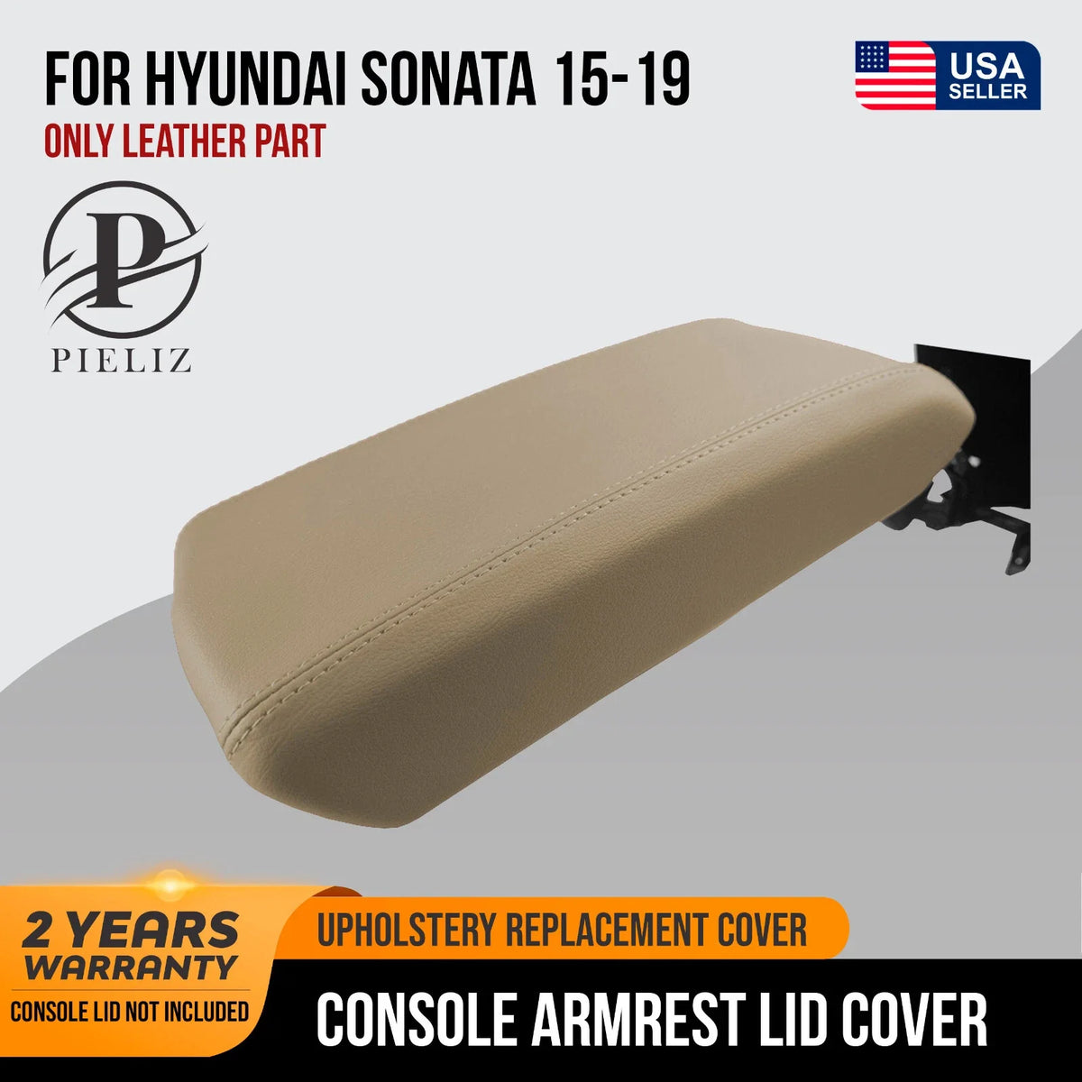 Console Lid Pull Over Cover Leather for Hyundai Sonata (2015–2019) Beige
