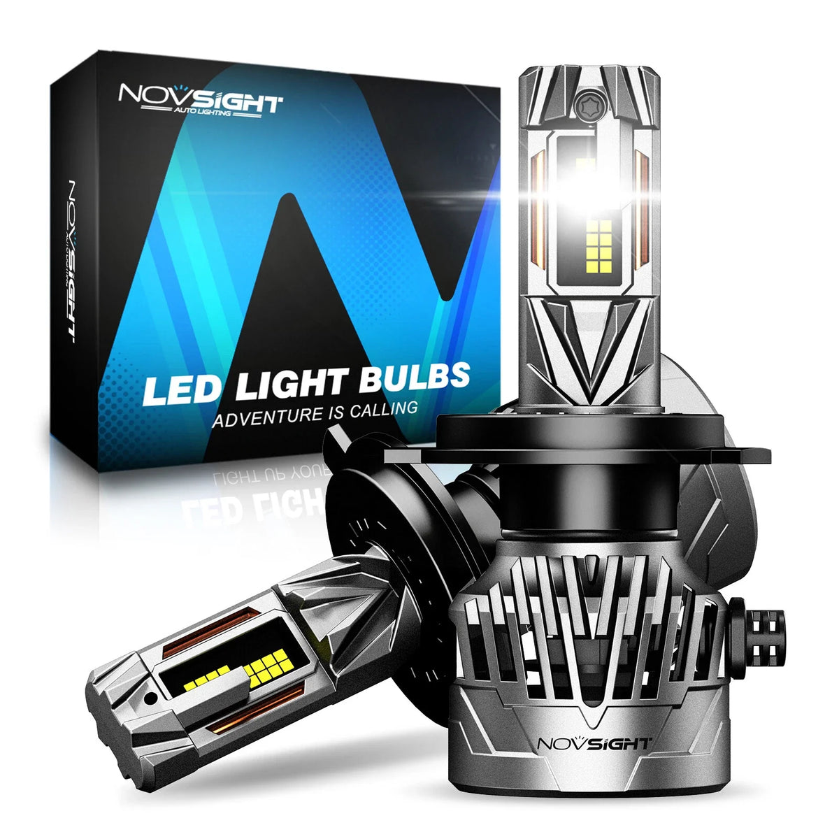 H4 LED Headlight Bulbs Set (2) for NOVSIGHT - 130W, 30000LM