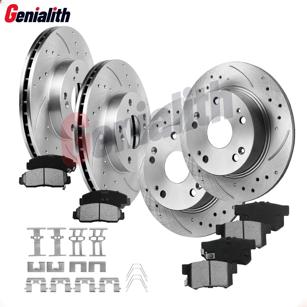 Drilled Rotors with Brake Pads for Honda Accord 2003-2007 Front and Rear