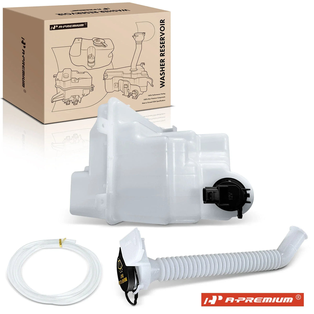 Windshield Washer Reservoir with Cap & Pump for Ford Fusion (2006–2012)