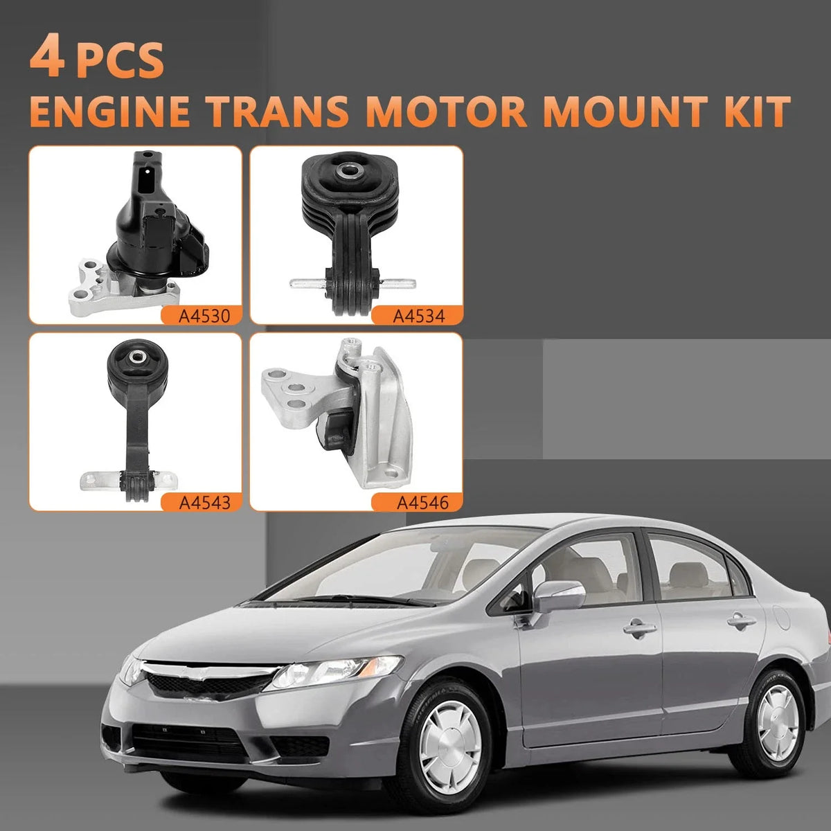 Set of 4 Engine Motor Mounts for Honda Civic (2006–2010)