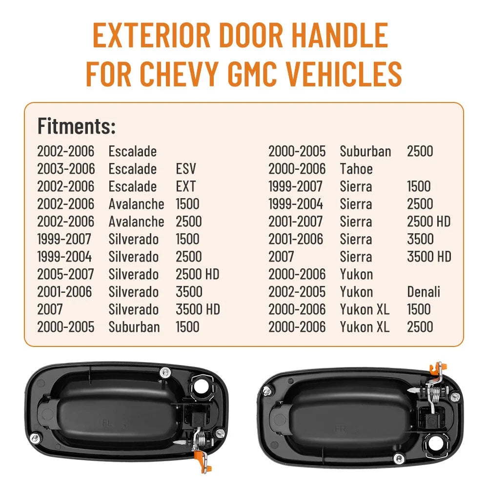 2-Pack Door Handles for GMC Sierra Chevy Silverado 1999-2007