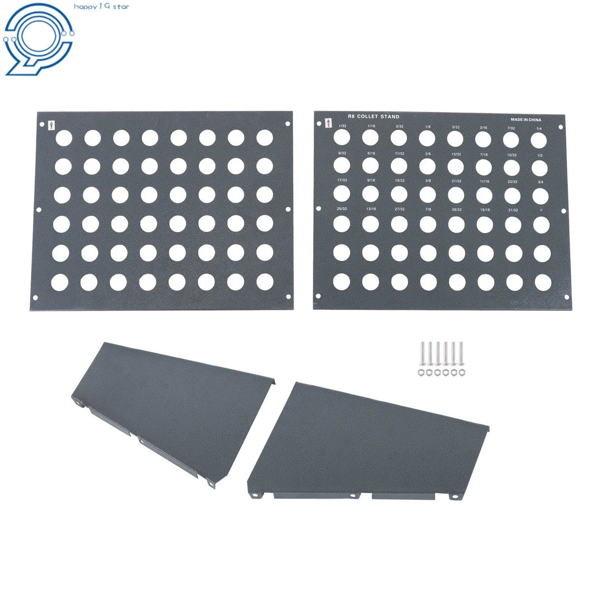 48 Capacity R8 Collet Cabinet for Workshop Organizer (0.98" Hole Diameter)