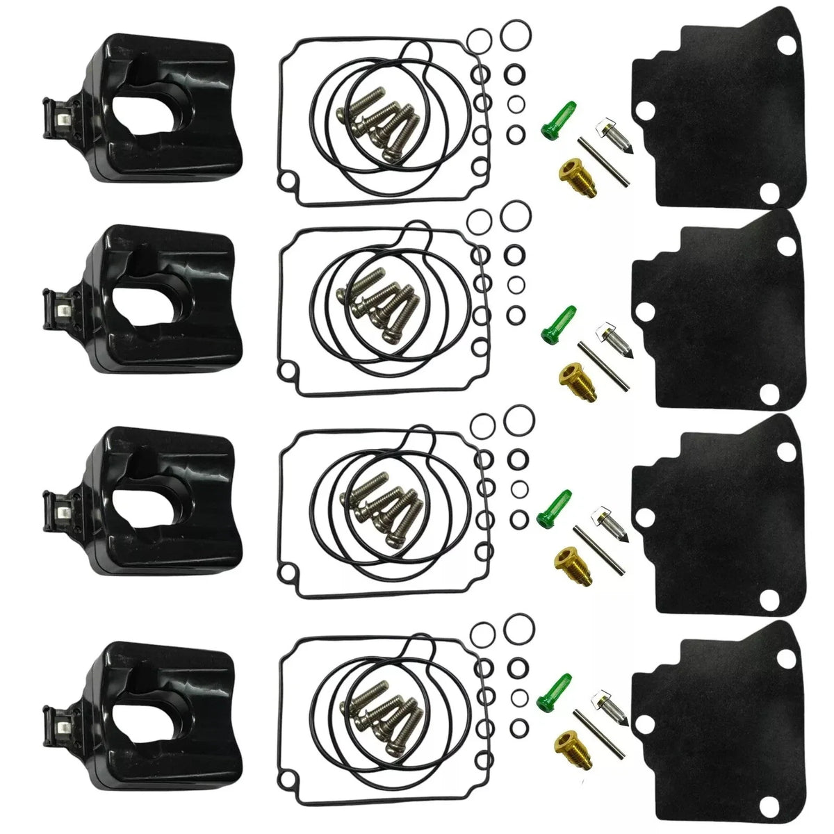 Set of 4 Carburetor Kits for Yamaha F75-100HP 4-Stroke (Fits 804346T, 67F-W0093-00)