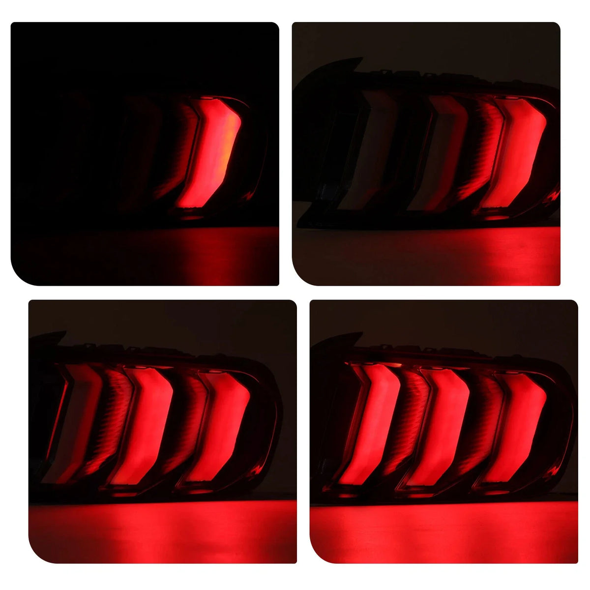 Sequential Tube Tail Lights LED Clear for Ford Mustang 2015-2023