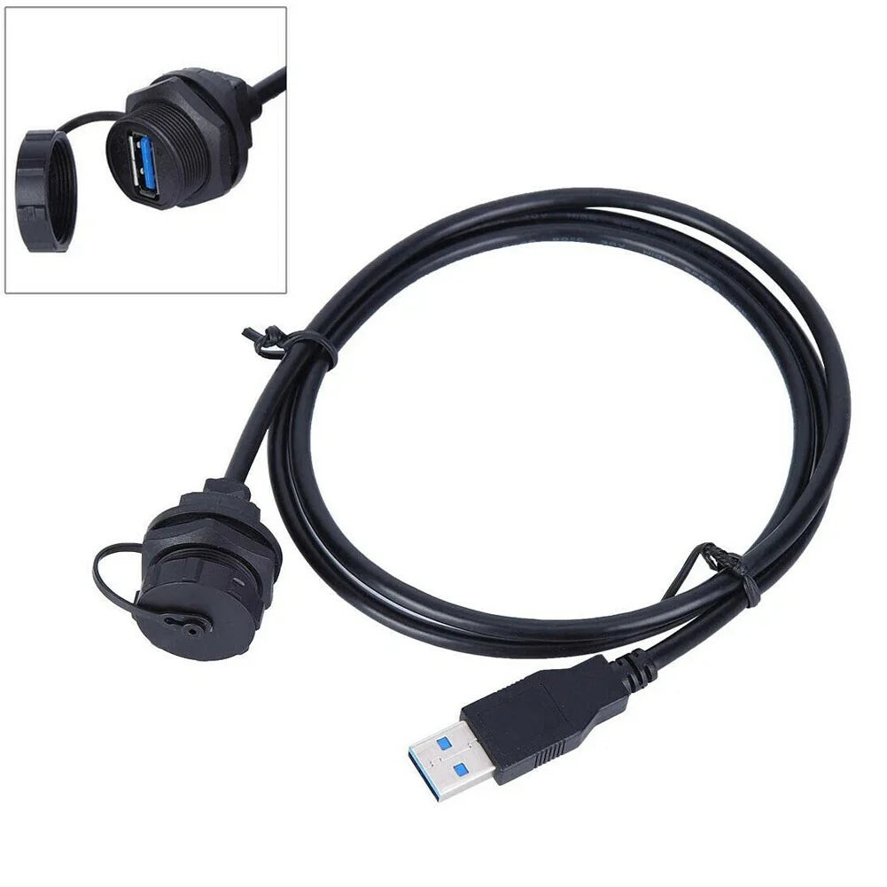 USB 3.0 Type A Panel Mount Connector Female Socket with Cable CAP