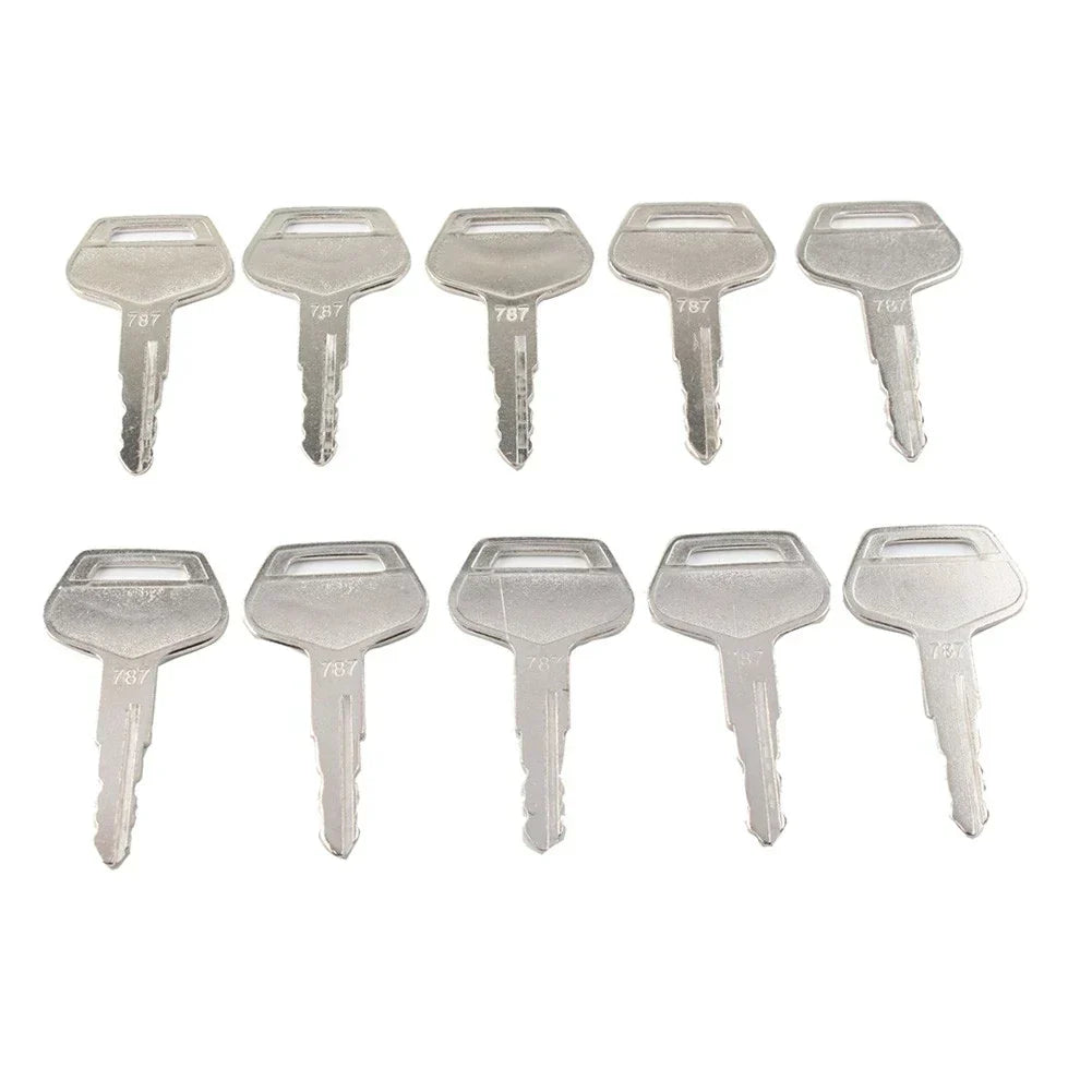 Set of 10 Ignition Keys Metal for Komatsu Loader Dozer Excavator