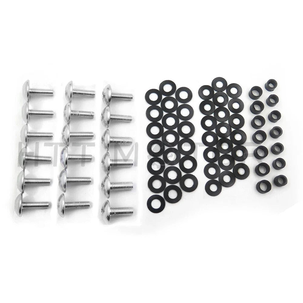 Flat Round Fairing Bolts in Silver for Kawasaki Ninja ZX10R (2004-2005)