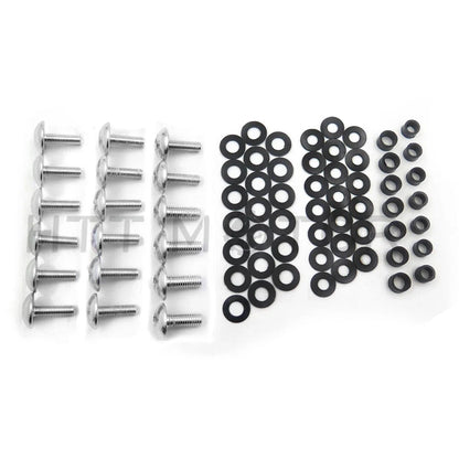 Flat Round Fairing Bolts in Silver for Kawasaki Ninja ZX10R (2004-2005)