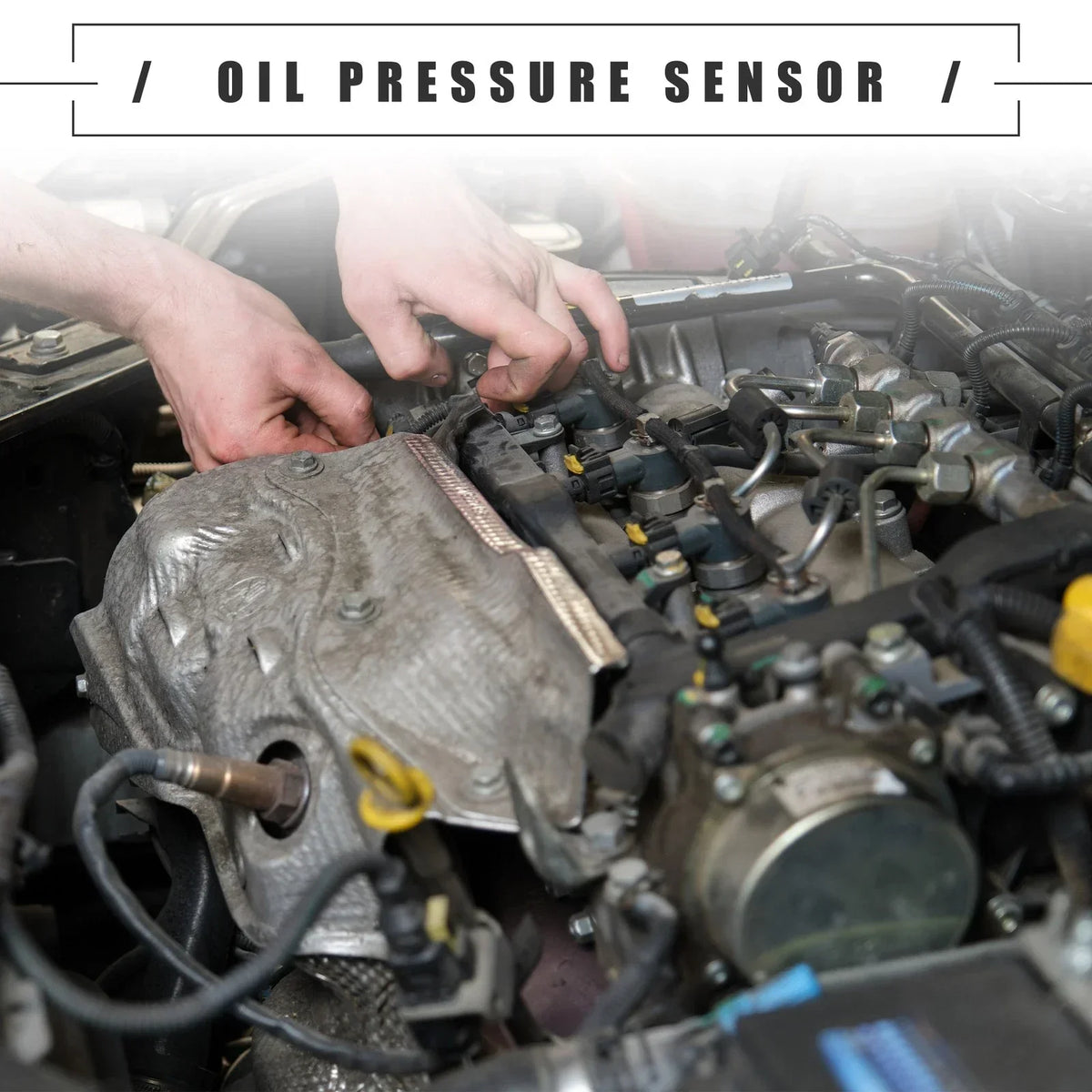 Oil Pressure Sensor Engine for BMW M3 Black Silver Tone Base Metal
