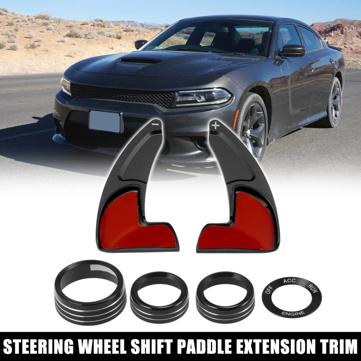 Steering Wheel Shift Paddle Extension Trim Set for Dodge Charger, Jeep 