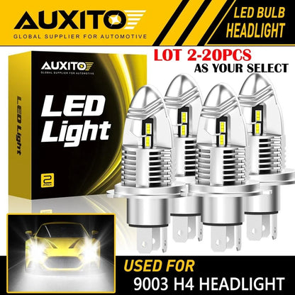 2X LED Headlight Bulbs H4 9003 for Hi/Low Conversion (6000K)