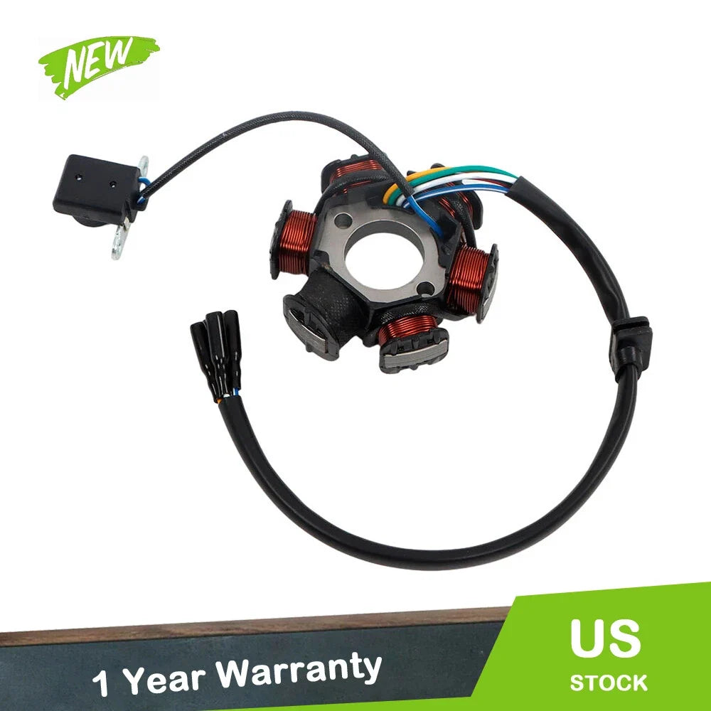 Coil Pole Magneto Flywheel Stator for 50cc 70cc 110cc 125cc PIT Quad ATV