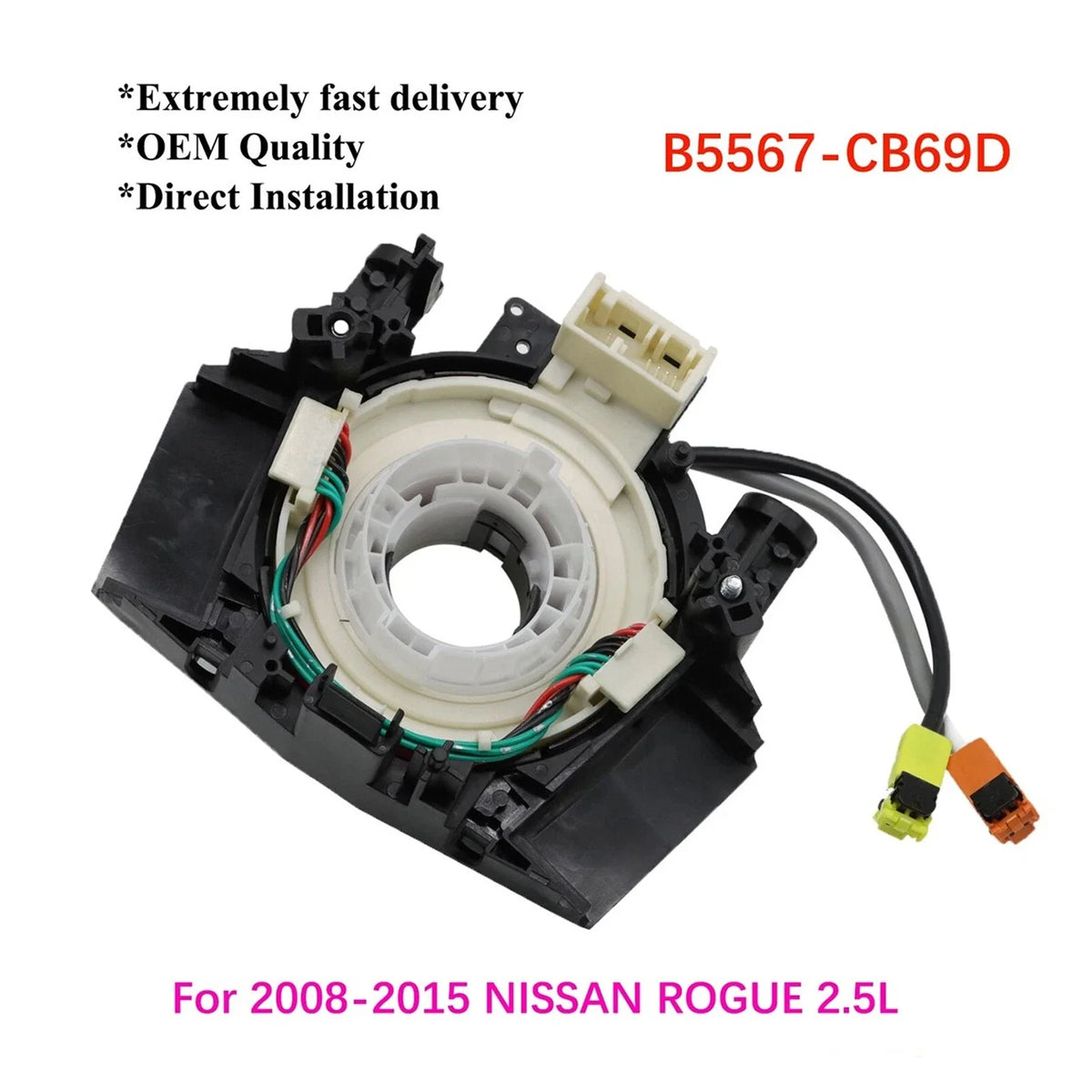 Clock Spring for Nissan Rogue 2008–2015 B5567-CB66A