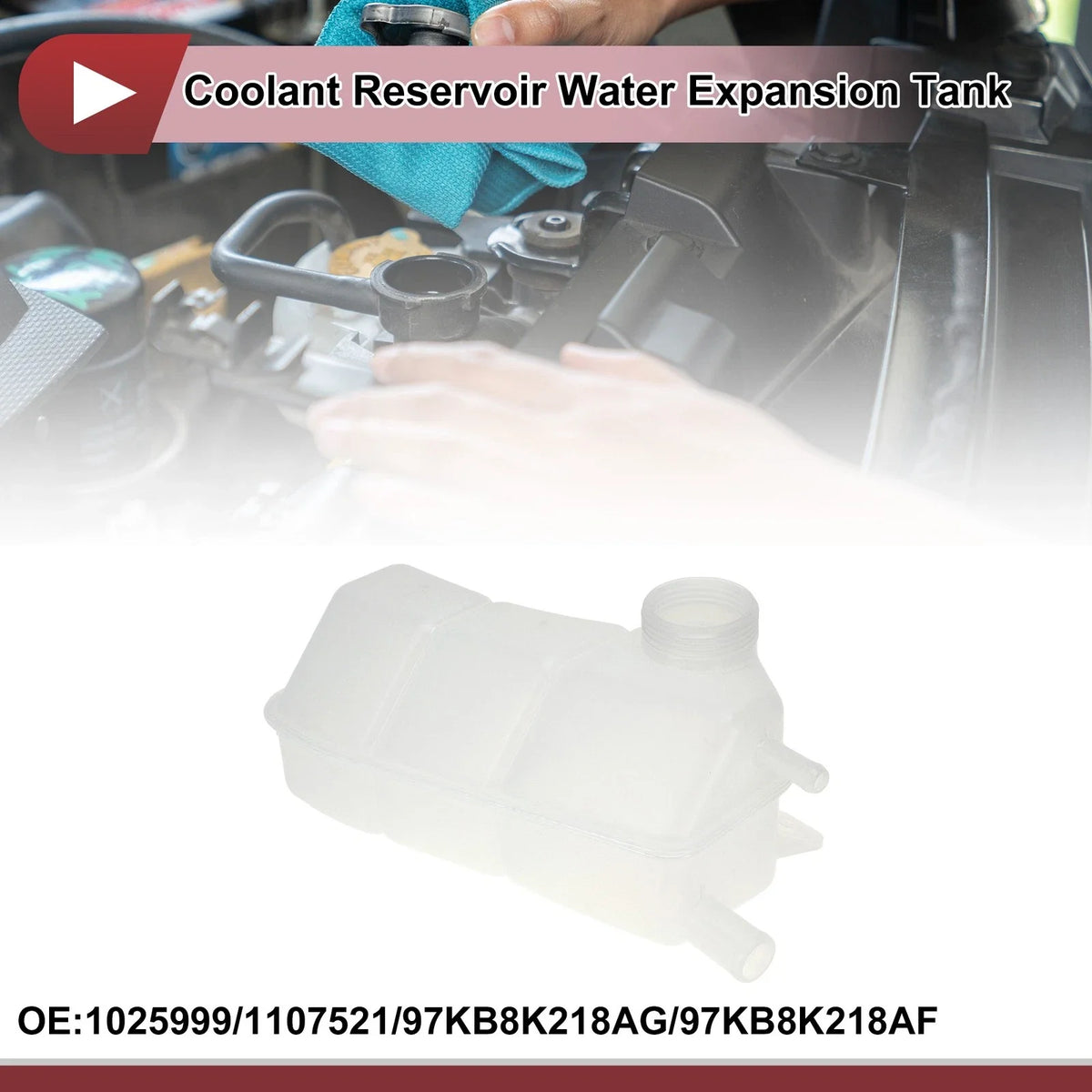 Coolant Expansion Overflow Tank No. 1025999/97KB8K218AG for Ford Ka (2001–2008)