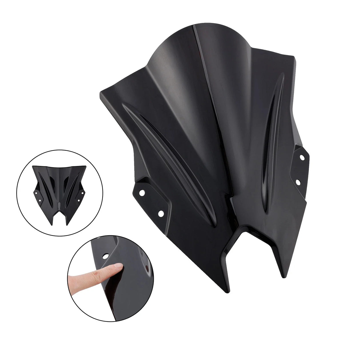 Black Windscreen for Kawasaki Ninja 500 EX500R (2024-2025)