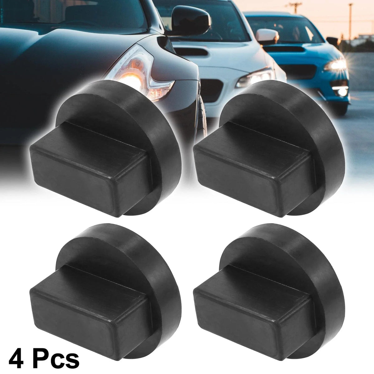 Set of 4 Rubber Jack Pad Support Rail Adapters for Mercedes-Benz 