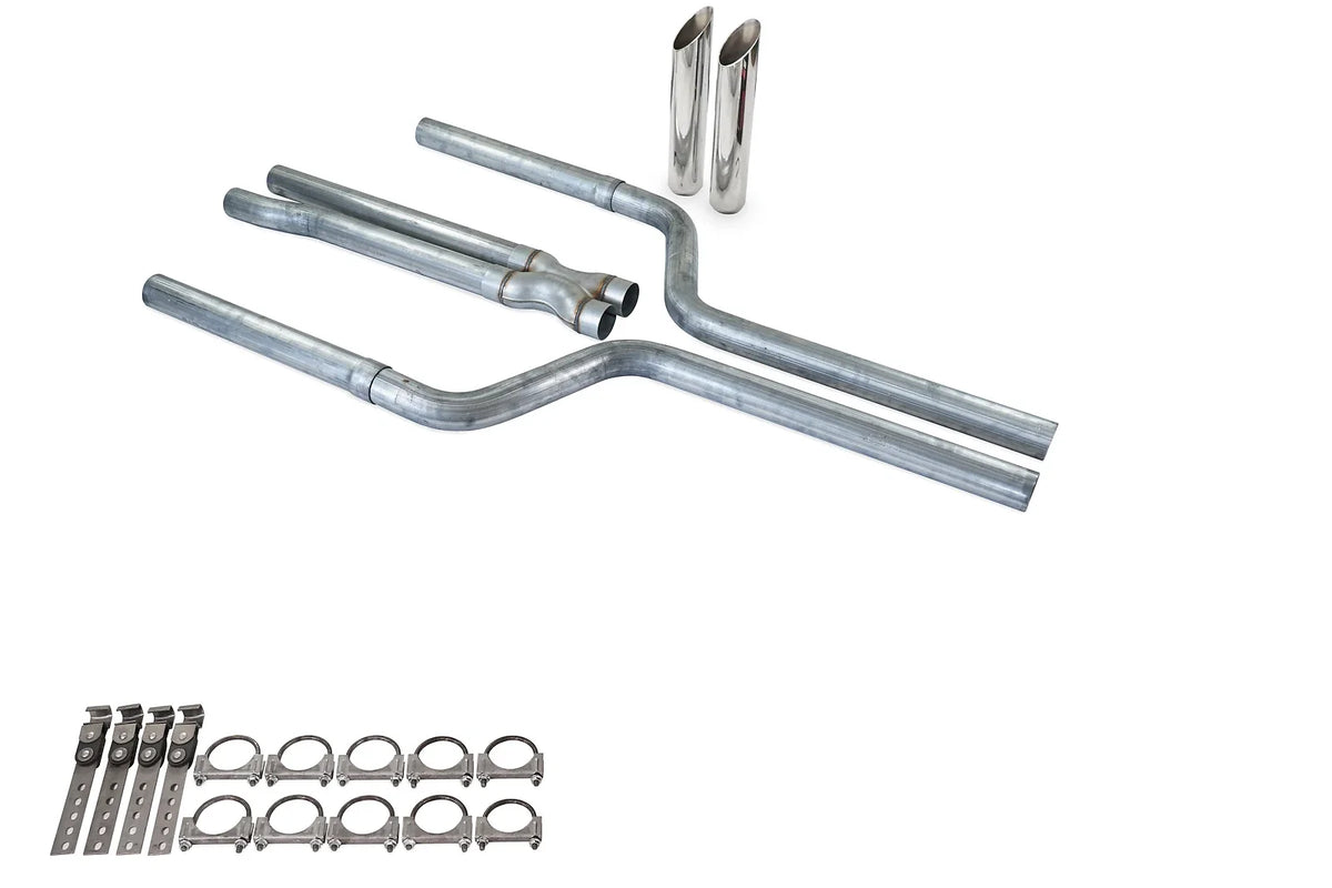 Exhaust Kit Dual No Muffler SW Tip for Dodge Challenger 5.7L V8 2009-2018