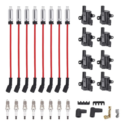 8Pcs Ignition Coil, Spark Plugs & Wires for Silverado 2500 2007-2014