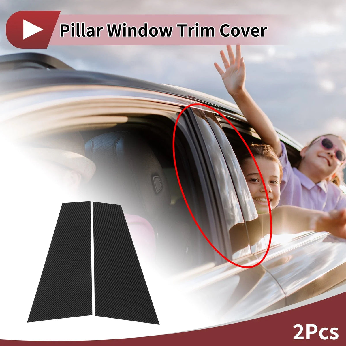 Set of 2 Door Pillar Window Trim for Volkswagen CC (2019–2023)
