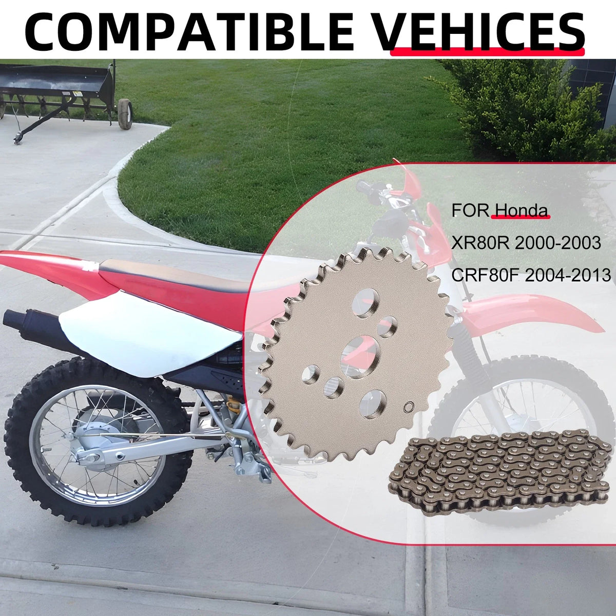 Cam Timing Chain and Sprocket Set for XR80R CRF80F (2000-2009)