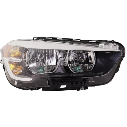 Passenger Side Headlight for BMW X1 (2016–2022) Halogen, Includes Bulb