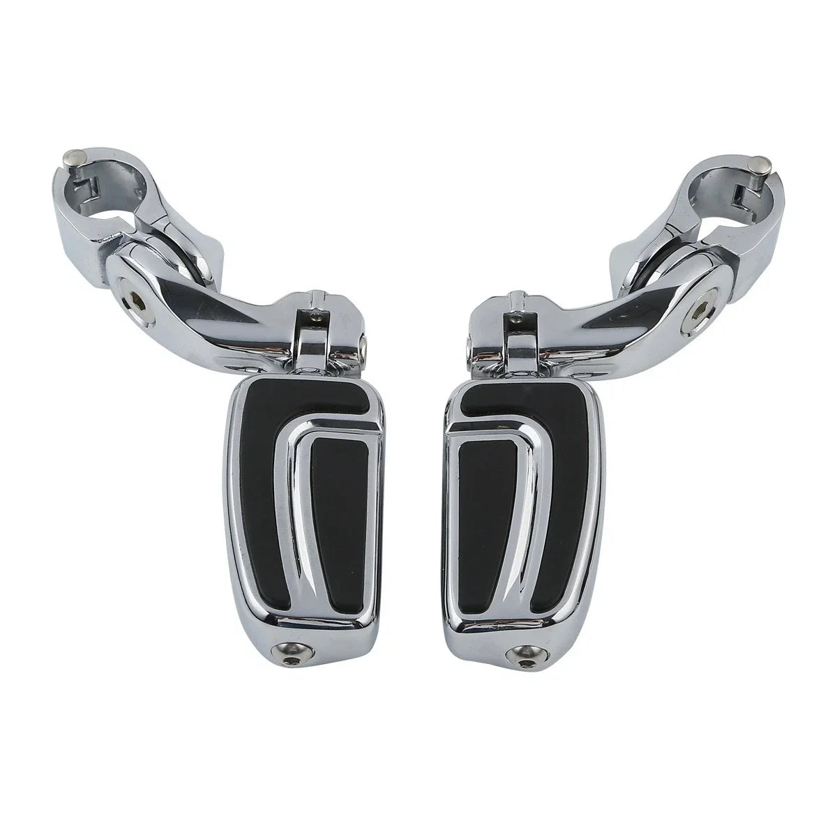 Chrome 1.25'' Short Angled Footpegs for Harley Engine Guards