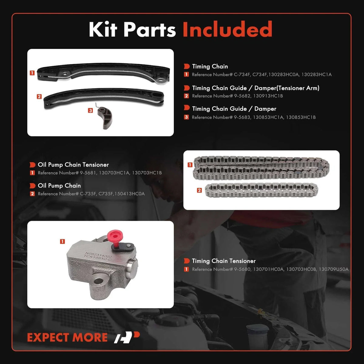 6X Timing Chain Kit for Nissan Versa (2015-2019)