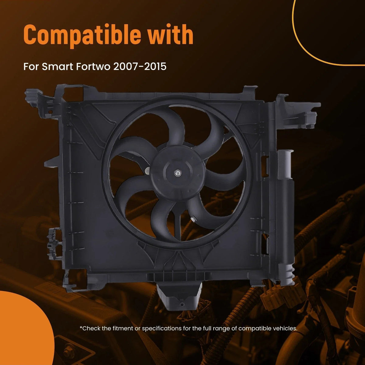 Radiator Cooling Fan Assembly for Smart Fortwo 2007-2015 0002009323