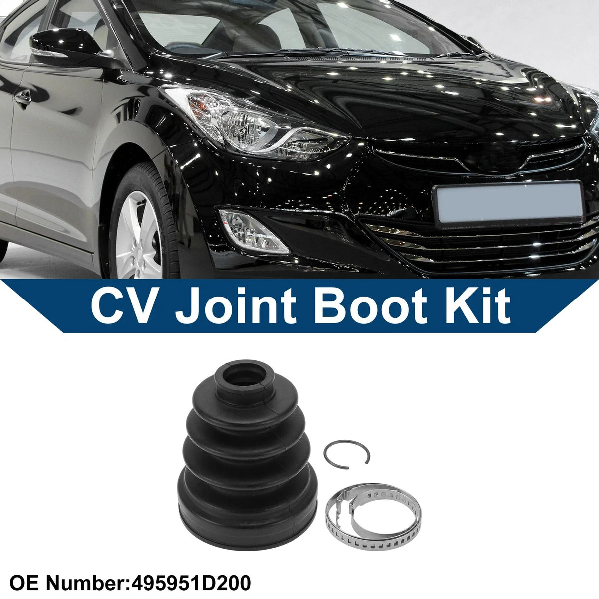 Inner CV Joint Boot Kit w/ Clamps for Hyundai Tucson (2010–2013) No.495951D200