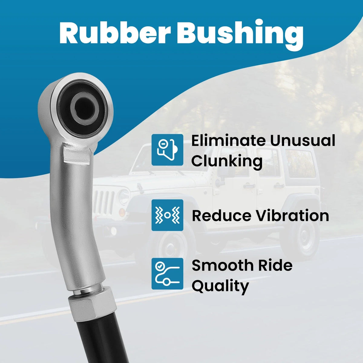 Adjustable Track Bar Rod 0-6" Lift for Jeep Wrangler JK (2007-2018)