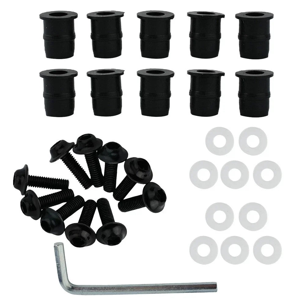 Screw Kit for Windshield Accessory (CNC Bolt, Aluminum, Black)