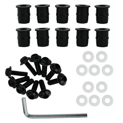 Screw Kit for Windshield Accessory (CNC Bolt, Aluminum, Black)