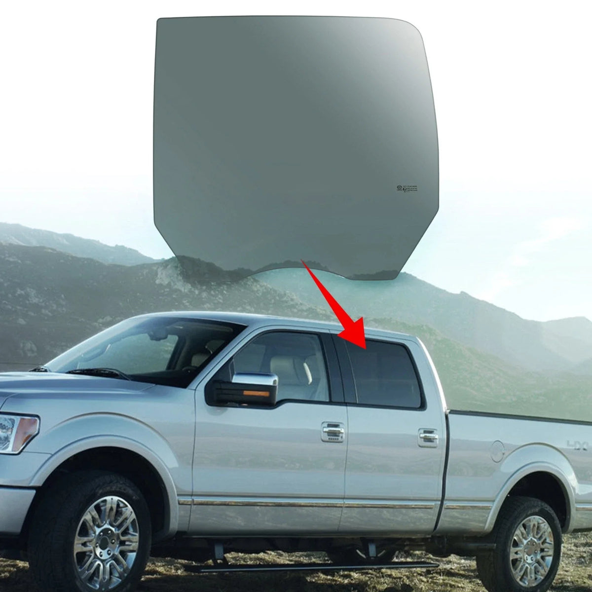 Left Side Rear Door Window Glass for Ford F-150 (2009–2014)