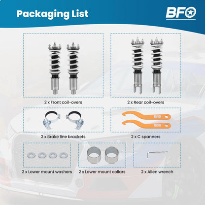 Adjustable Coilover 24 Way Damper Kit for Honda Civic 1992-2000