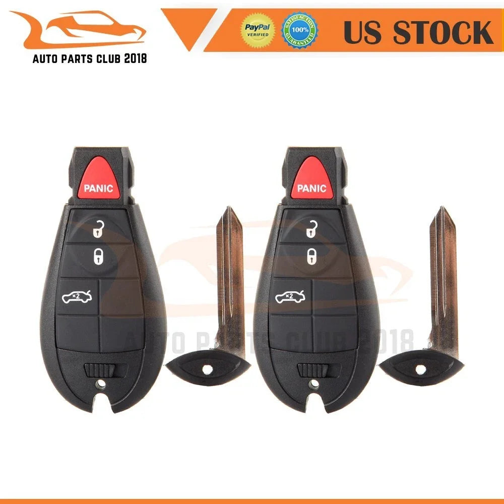 2X Key Entry Remote Fob for Dodge Challenger Charger (2008–2014) 4 Buttons