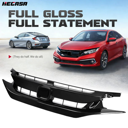 Mesh Front Hood Grille for Honda Civic 2019-2021 Sedan and Coupe Black