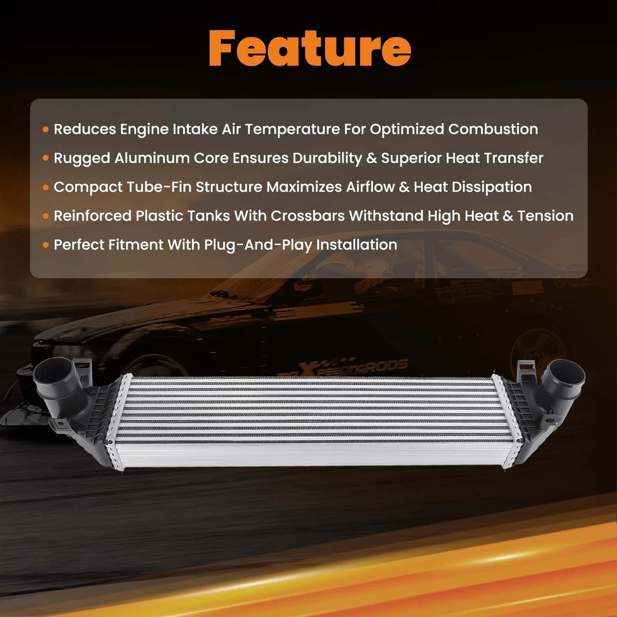 Intercooler Turbo Charge Air Cooler for Ford Escape (2017–2019) Lincoln MKC (2015–2019)