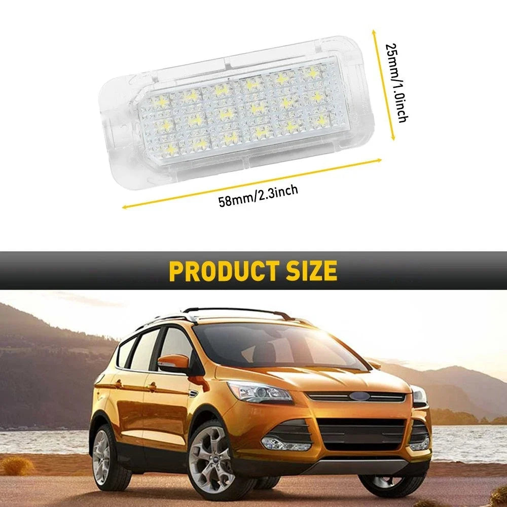 2X LED License Plate Light Rear Assembly for Ford Fiesta (2011–2019)