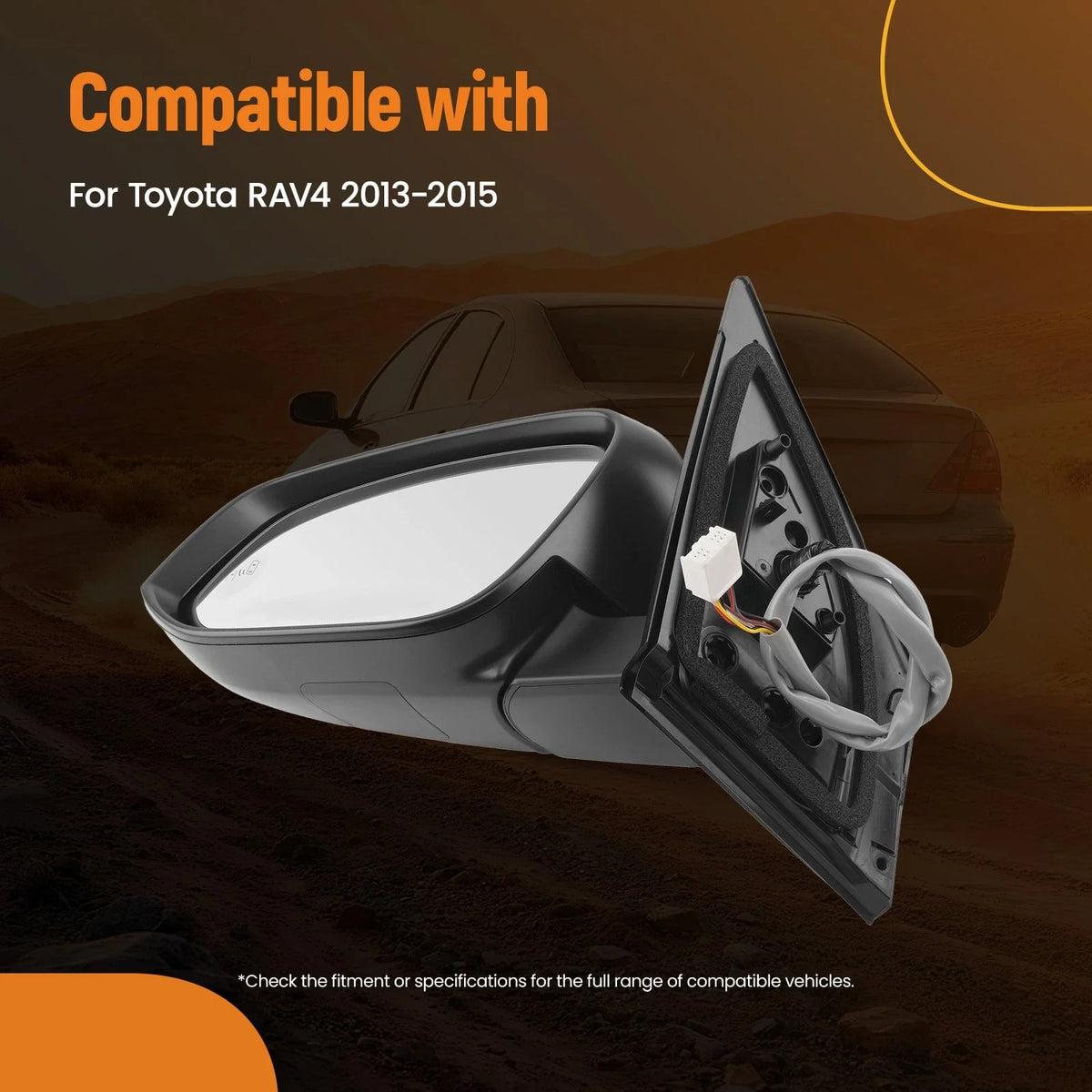 Side Mirror Heated for 2013-2014 Toyota RAV4 Black 879100R090B1